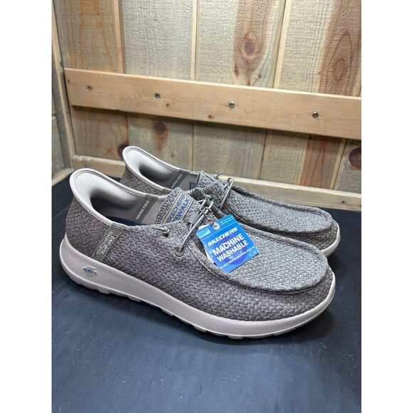 Skechers Mens Go Walk Max-Halycon Slip-Ins Sneakers Size 10 Taupe NWT NEW - Picture 1 of 10